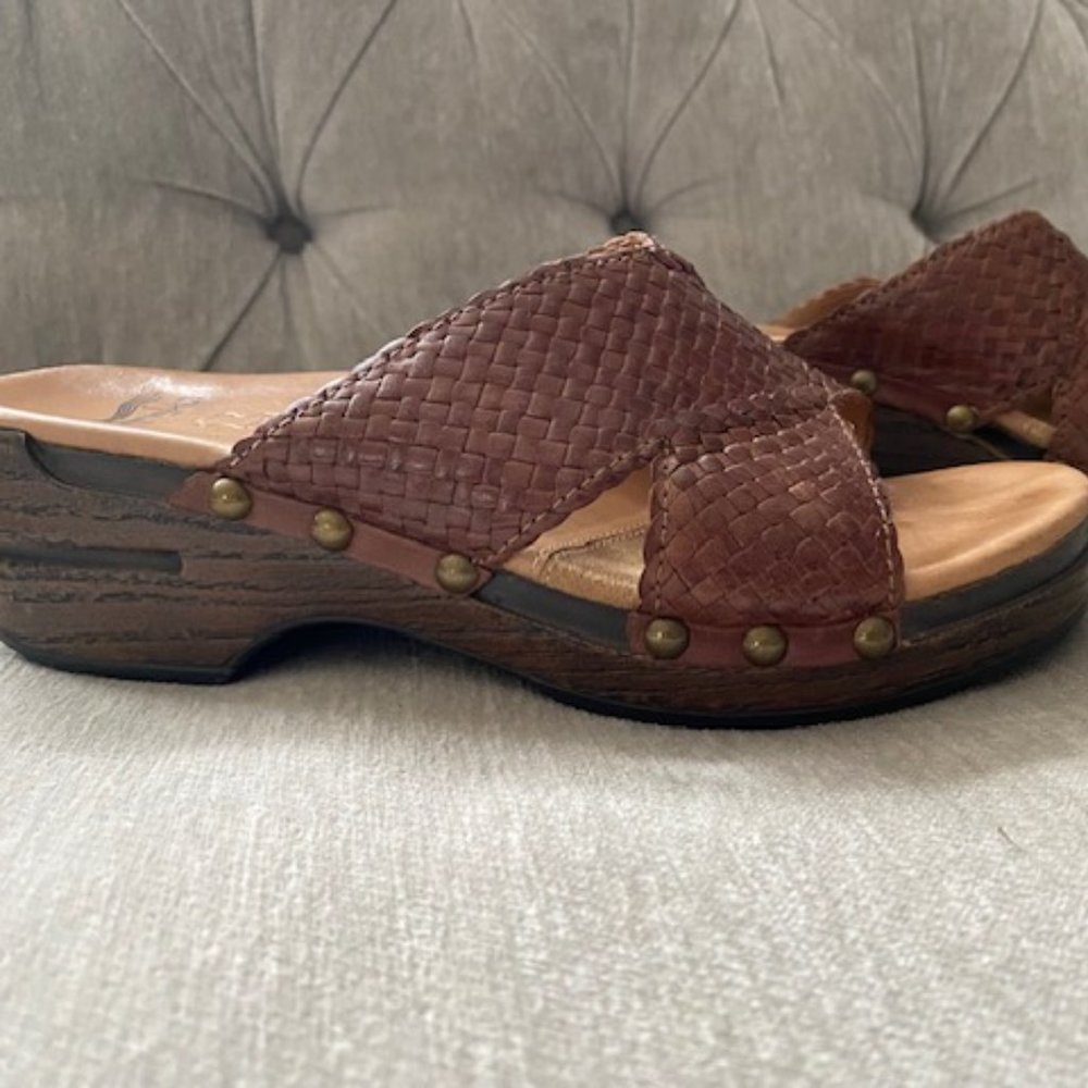 Dansko Mila Slides - Woven Leather in beautiful Cordovan - VGC Size 38 - Picture 3 of 5